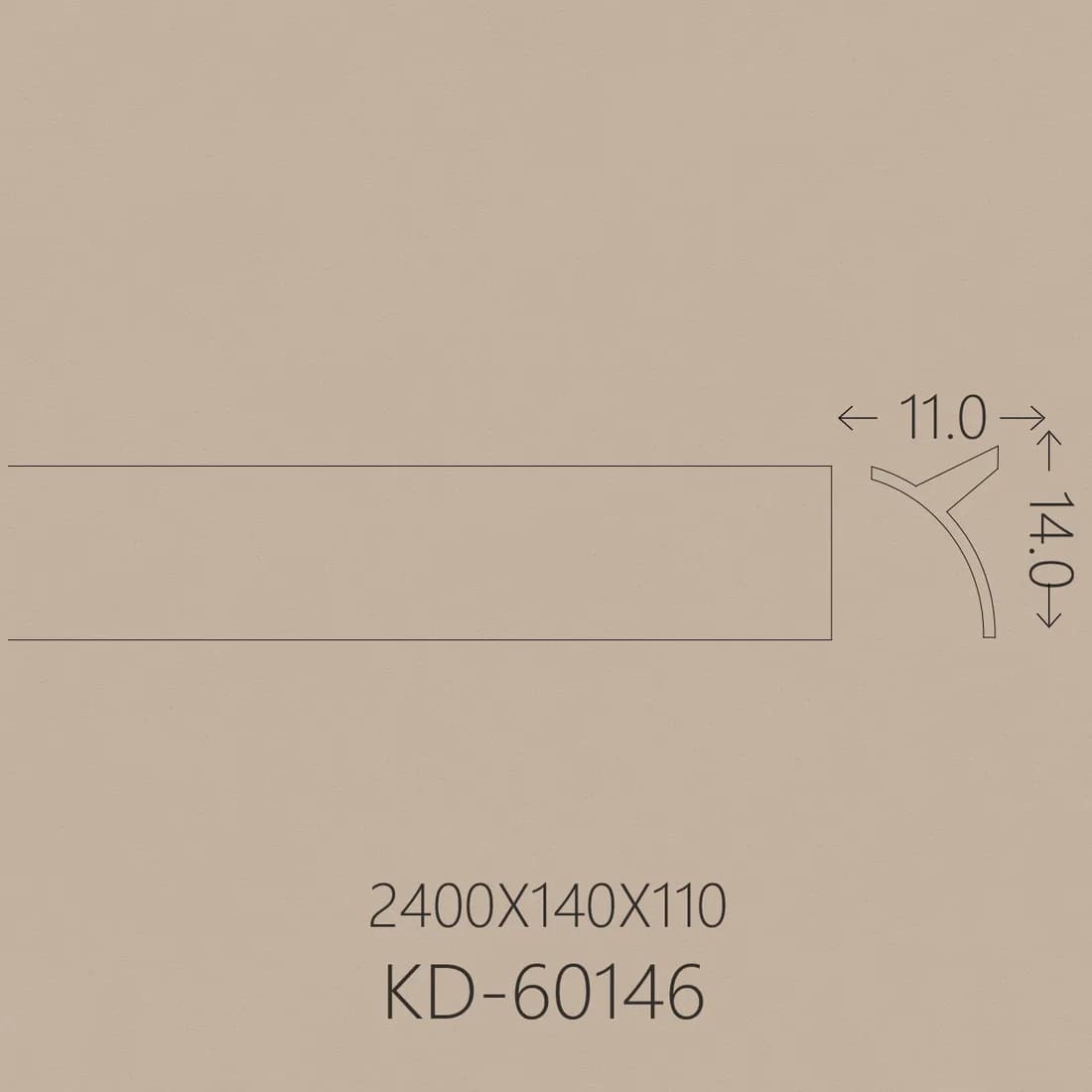 Poliüretan Kartonpiyer PU-60146 teknik çizim