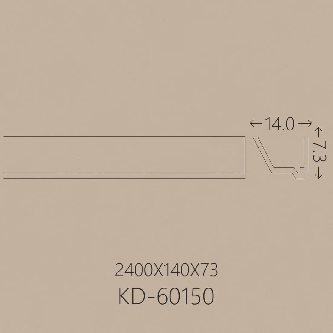 Poliüretan Kartonpiyer PU-60150 teknik çizim