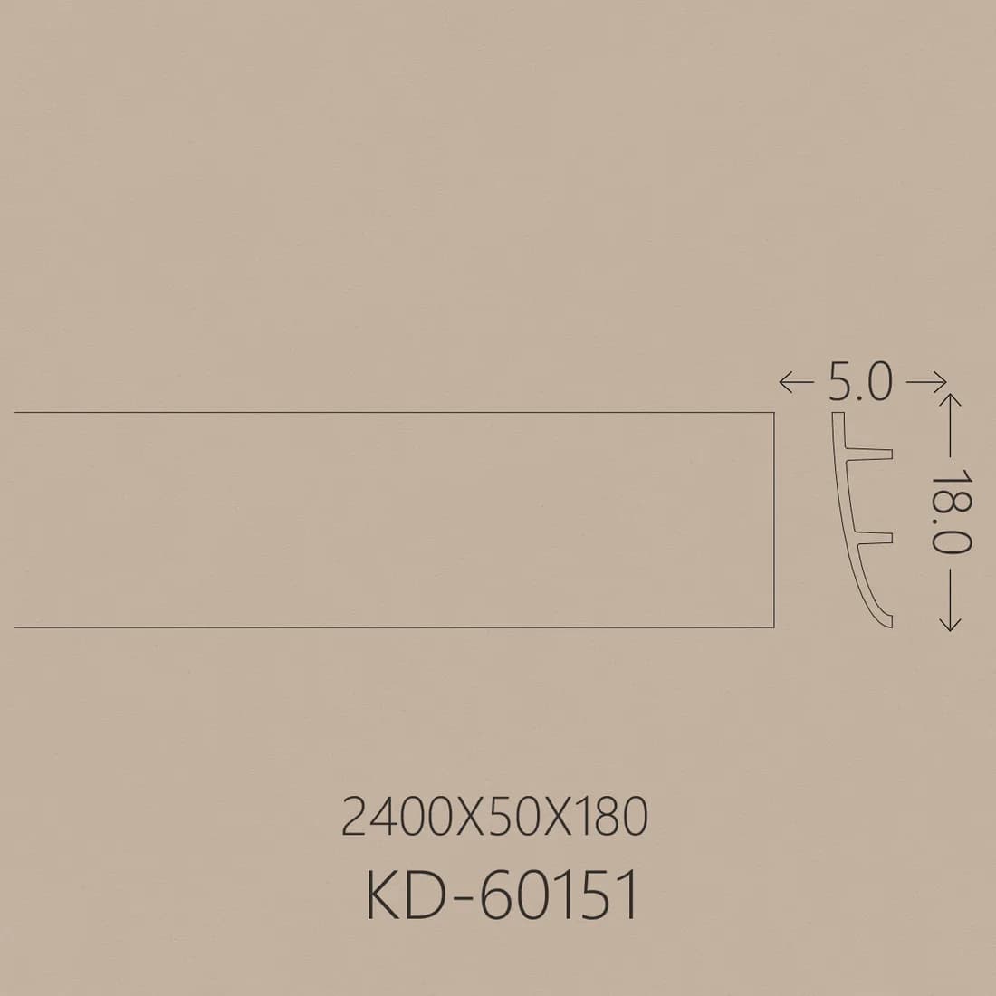 Poliüretan Kartonpiyer PU-60151 teknik çizim