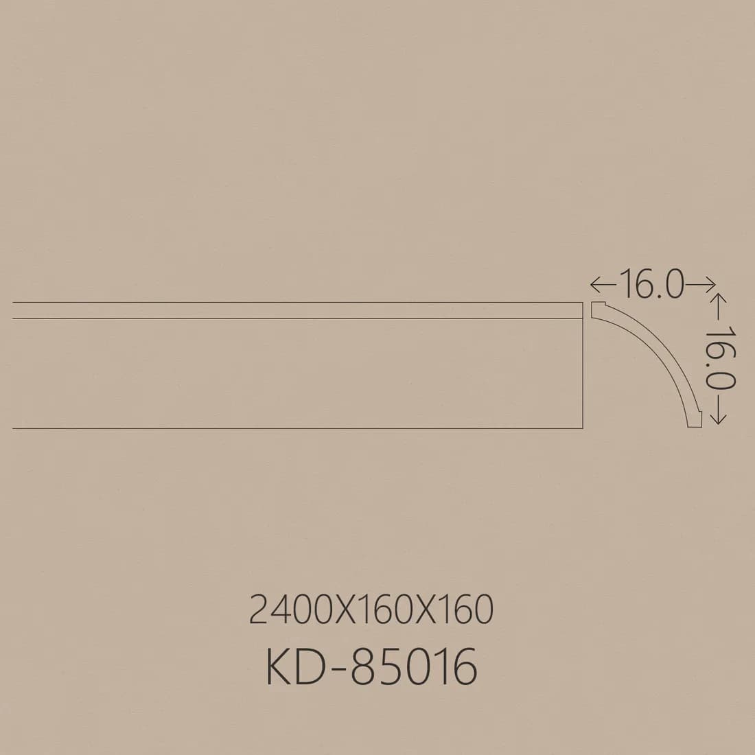 Poliüretan Kartonpiyer PU-85016 teknik çizim