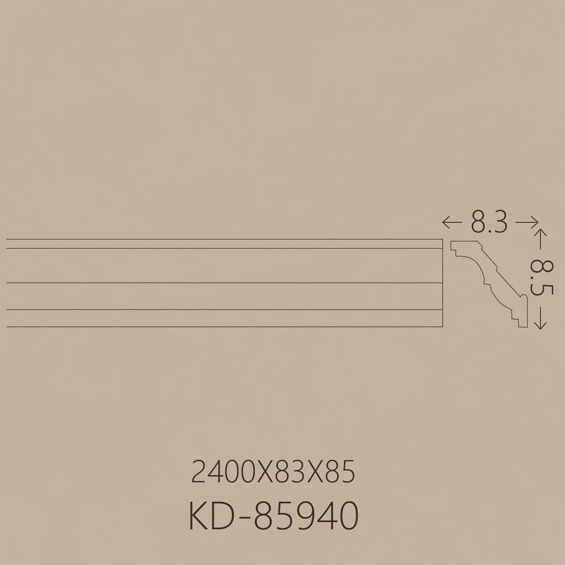Poliüretan Kartonpiyer PU-85940 teknik çizim
