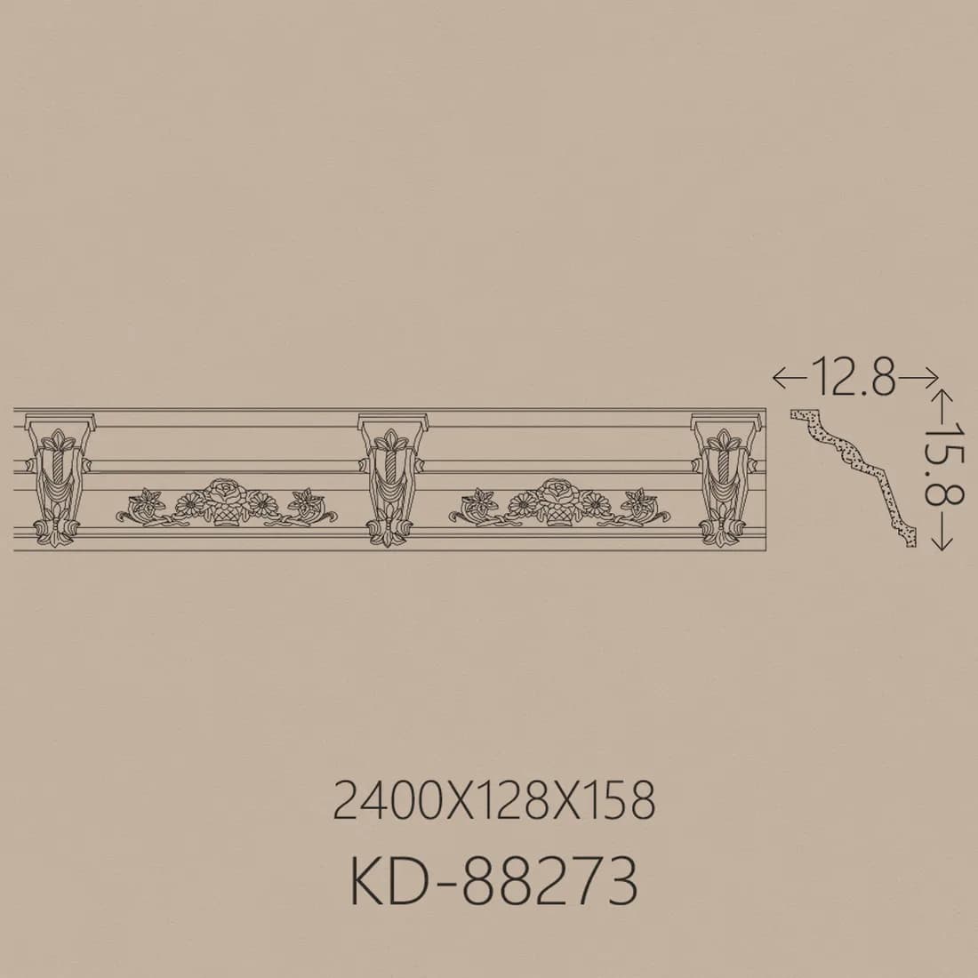 Poliüretan Kartonpiyer PU-88273 teknik çizim