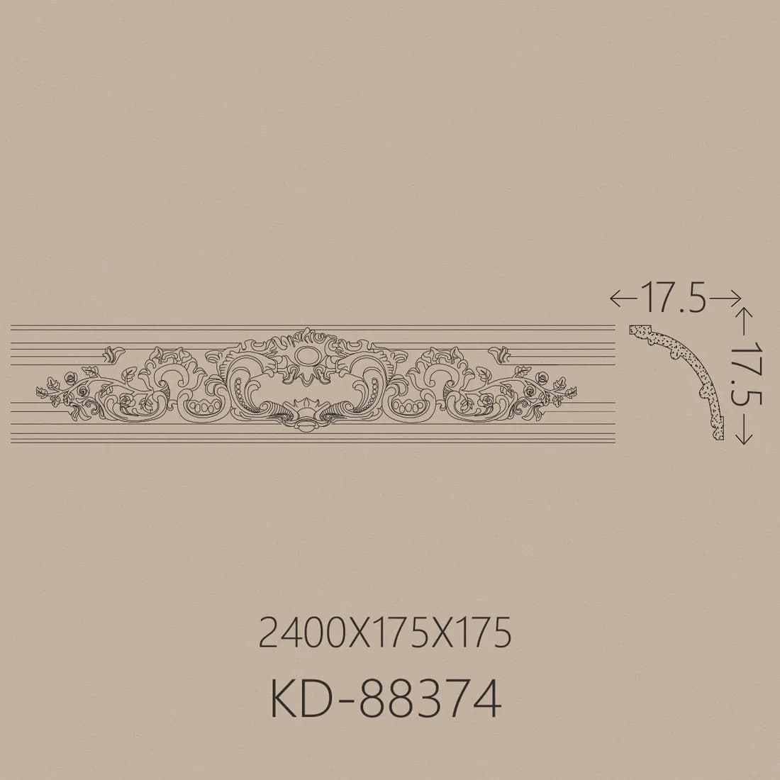 Poliüretan Kartonpiyer PU-88374 teknik çizim