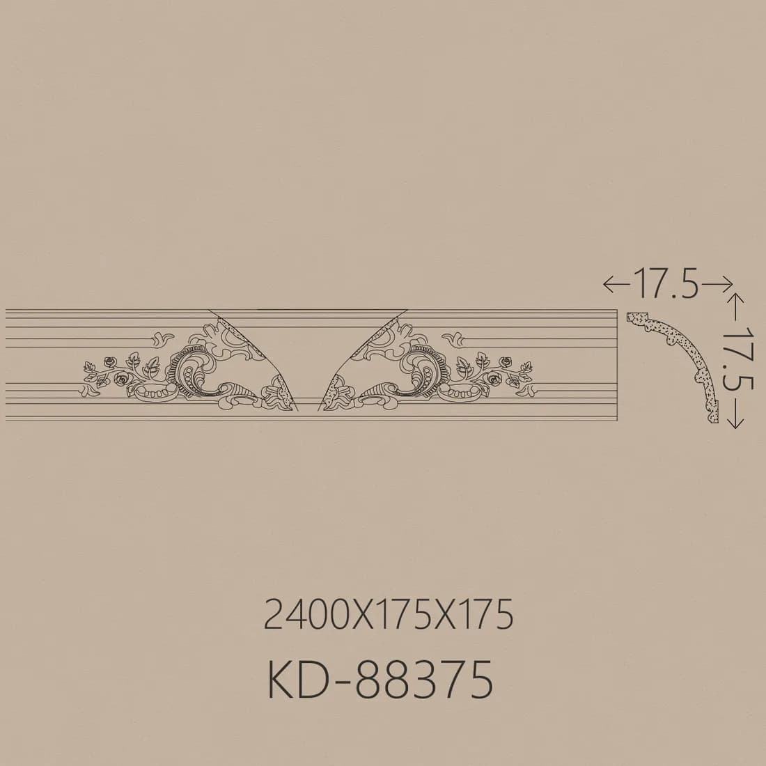 Poliüretan Kartonpiyer PU-88375 teknik çizim