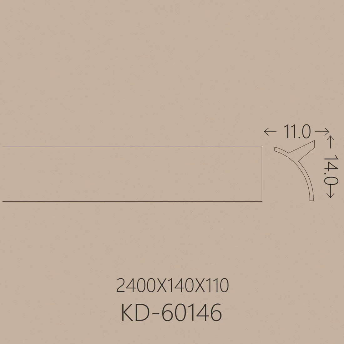 Poliüretan Kartonpiyer PU-60146 teknik çizim