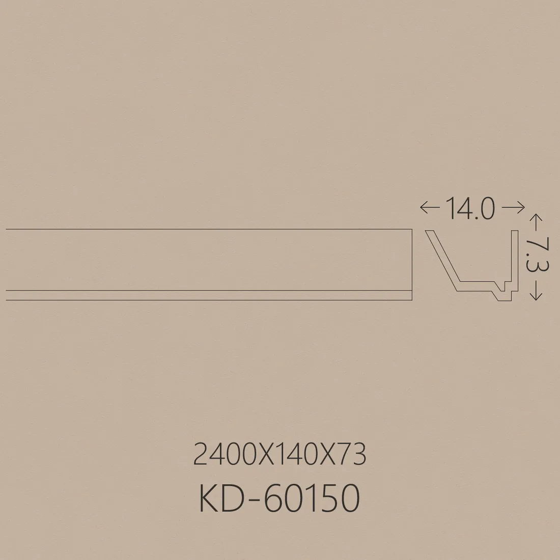 Poliüretan Kartonpiyer PU-60150 teknik çizim