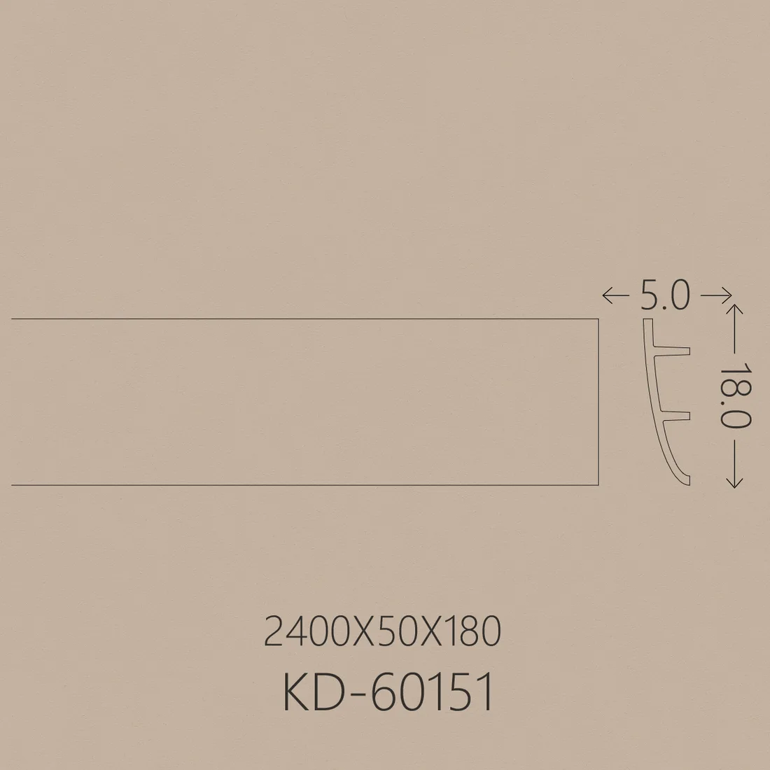 Poliüretan Kartonpiyer PU-60151 teknik çizim