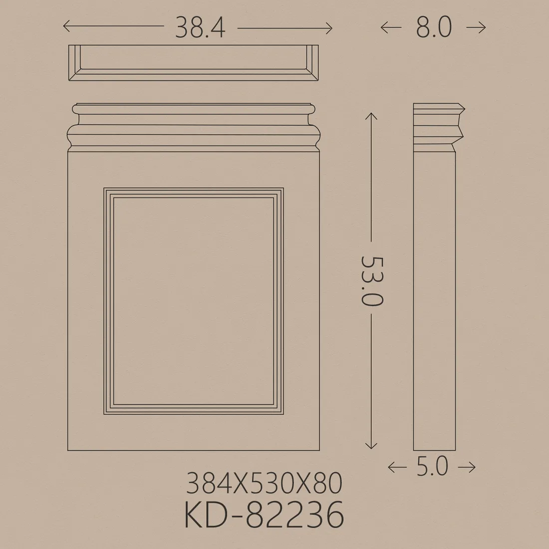 Poliüretan Pilaster PU-82236 teknik çizim