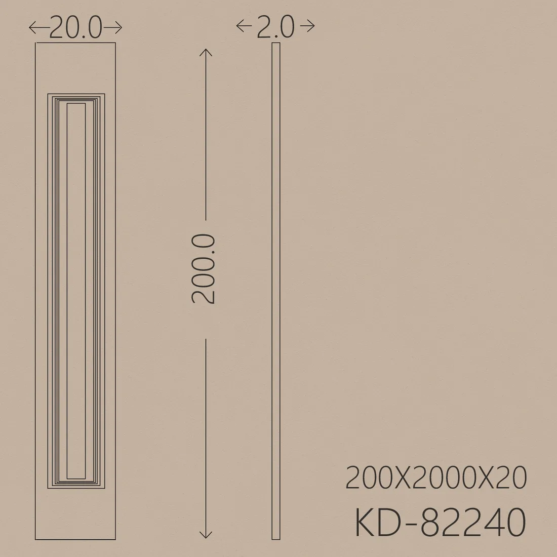 Poliüretan Pilaster PU-82240 teknik çizim