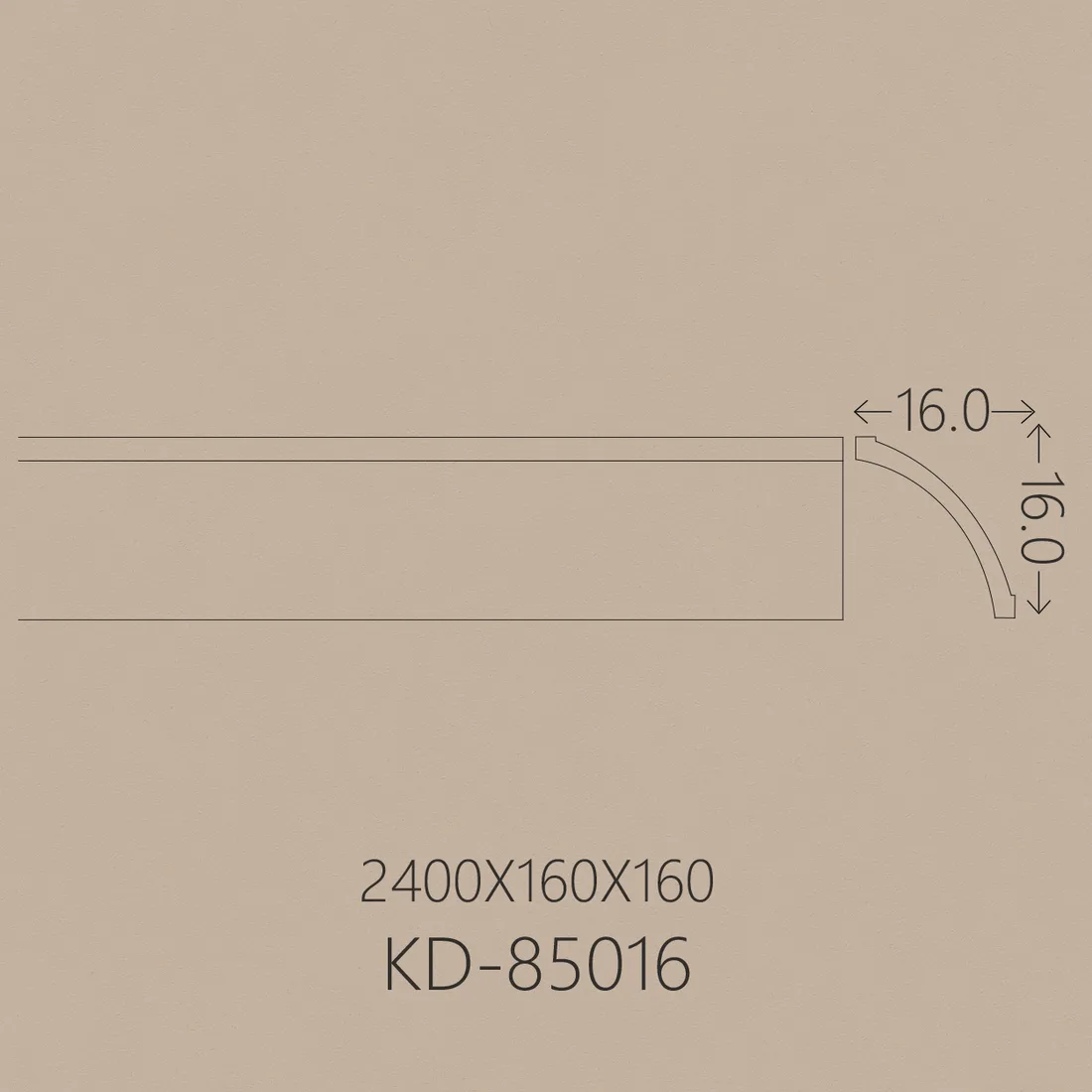 Poliüretan Kartonpiyer PU-85016 teknik çizim