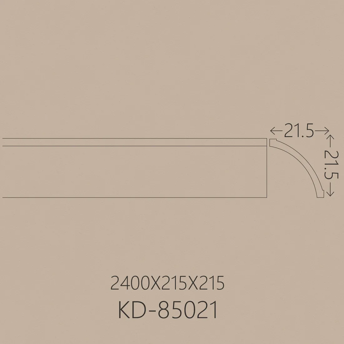 Poliüretan Kartonpiyer PU-85021 teknik çizim