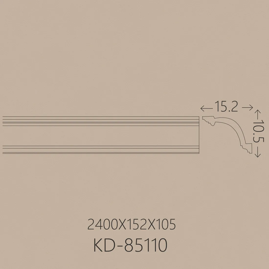 Poliüretan Kartonpiyer PU-85110 teknik çizim
