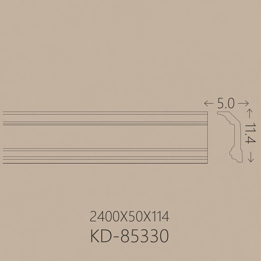 Poliüretan Kartonpiyer PU-85330 teknik çizim