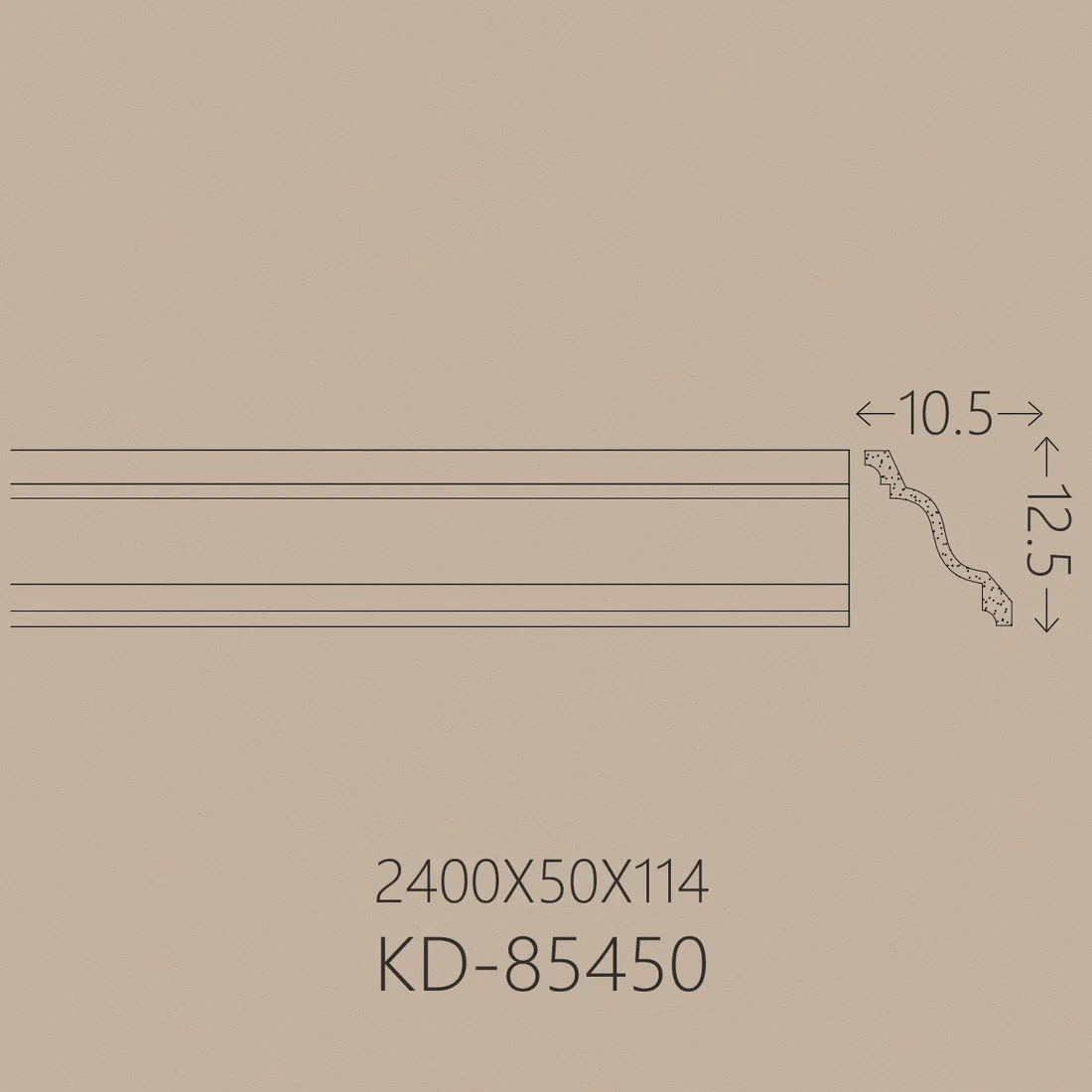 Poliüretan Kartonpiyer PU-85450 teknik çizim