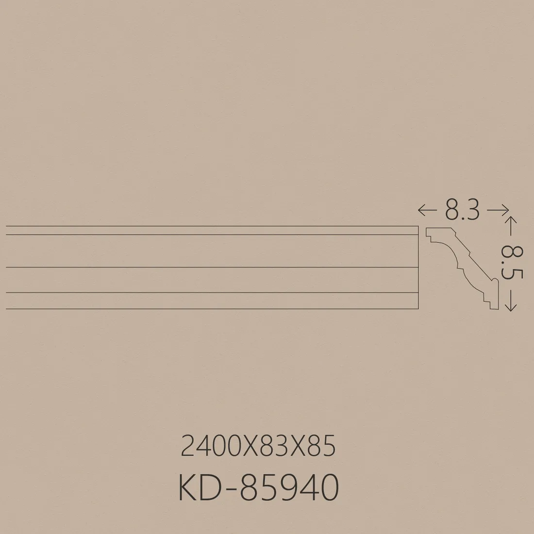 Poliüretan Kartonpiyer PU-85940 teknik çizim