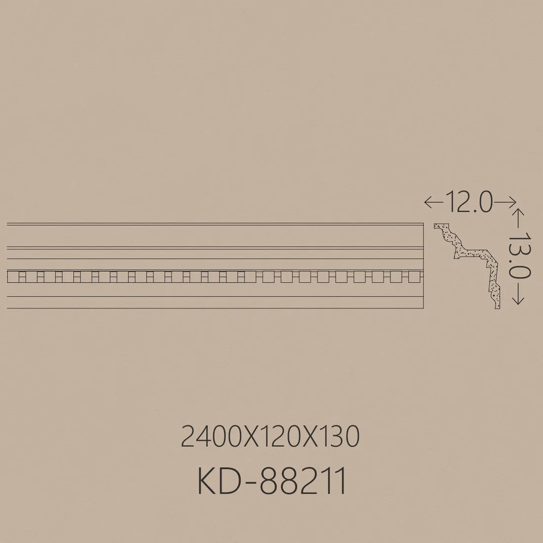 Poliüretan Kartonpiyer PU-88211 teknik çizim
