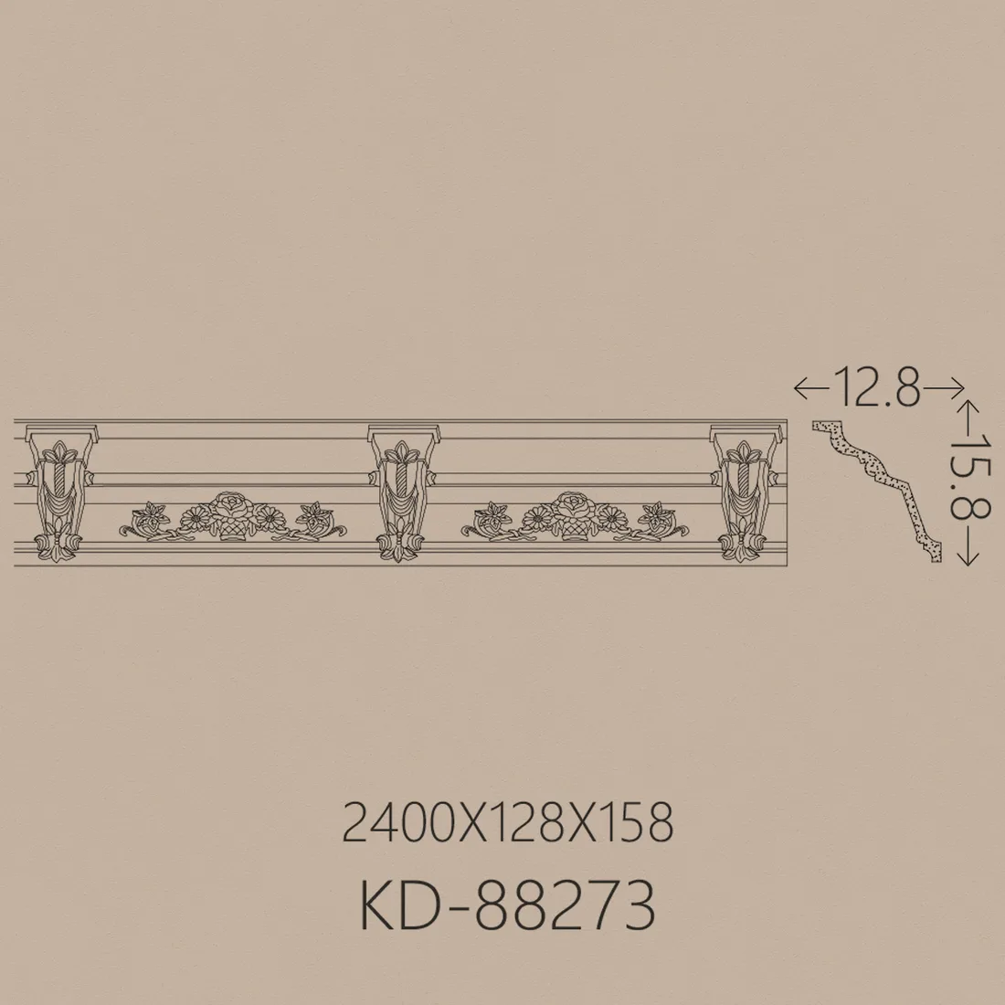 Poliüretan Kartonpiyer PU-88273 teknik çizim