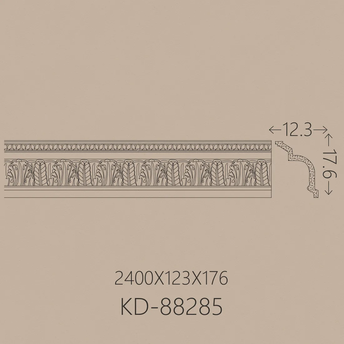 Poliüretan Kartonpiyer PU-88285 teknik çizim