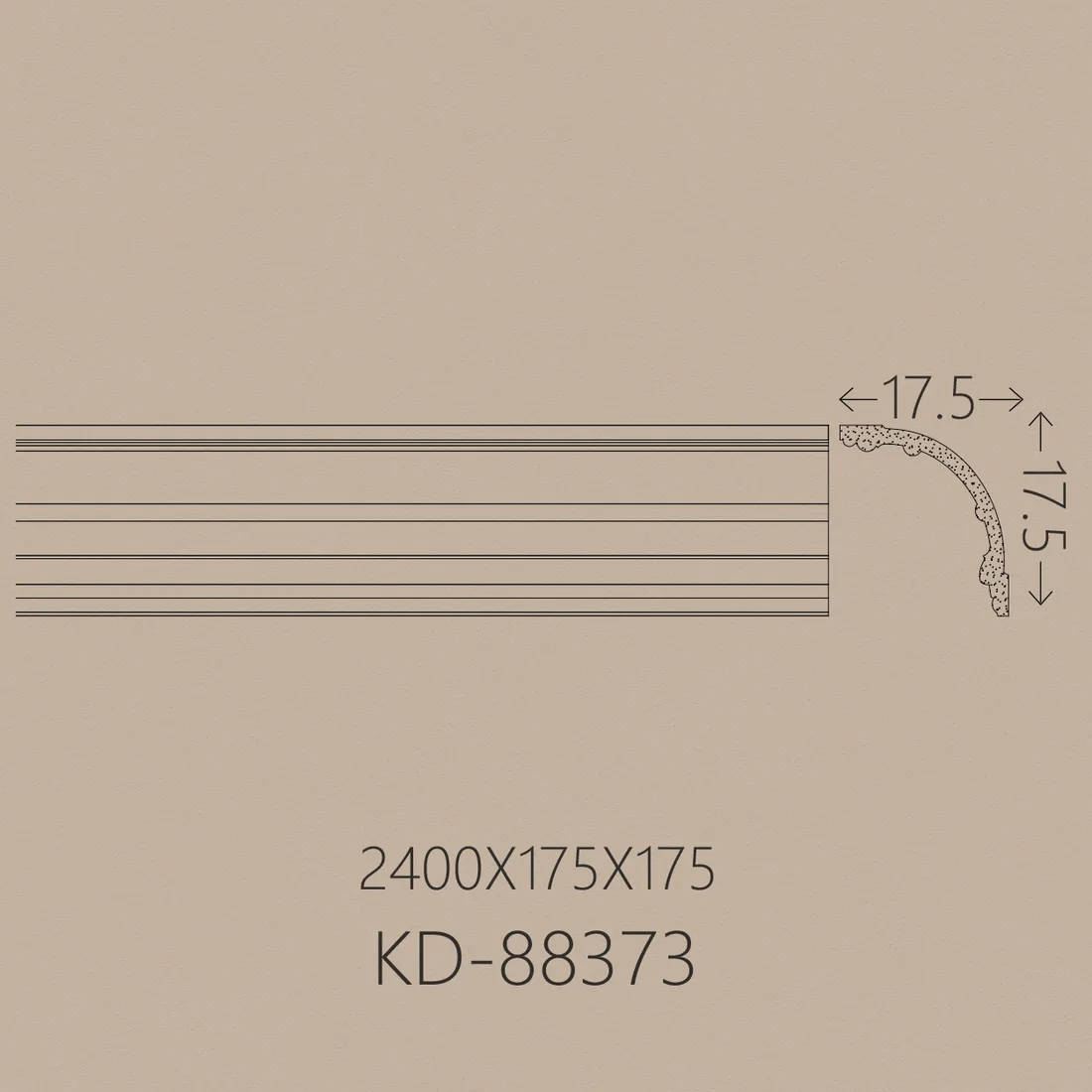 Poliüretan Kartonpiyer PU-88373 teknik çizim