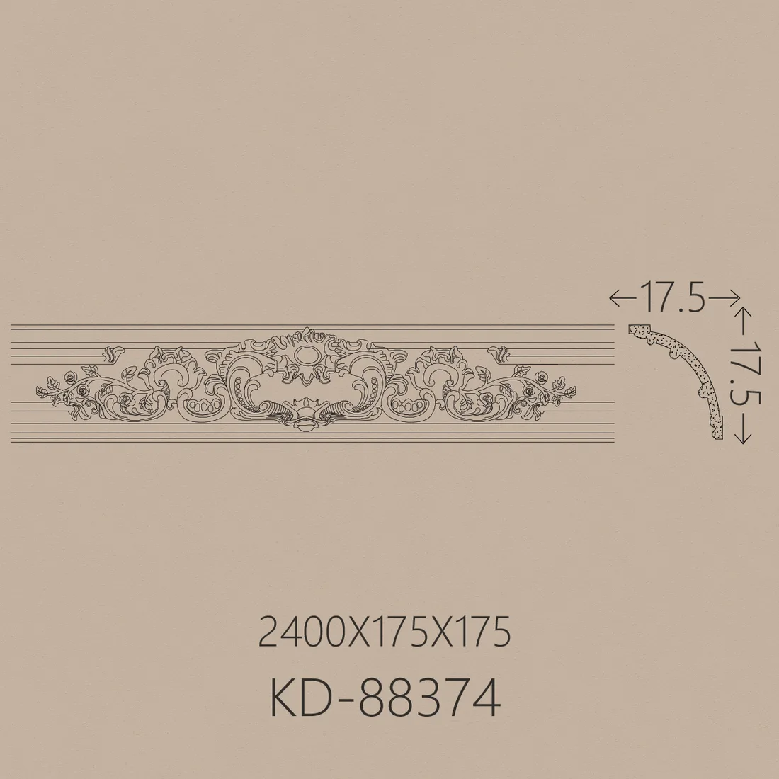 Poliüretan Kartonpiyer PU-88374 teknik çizim