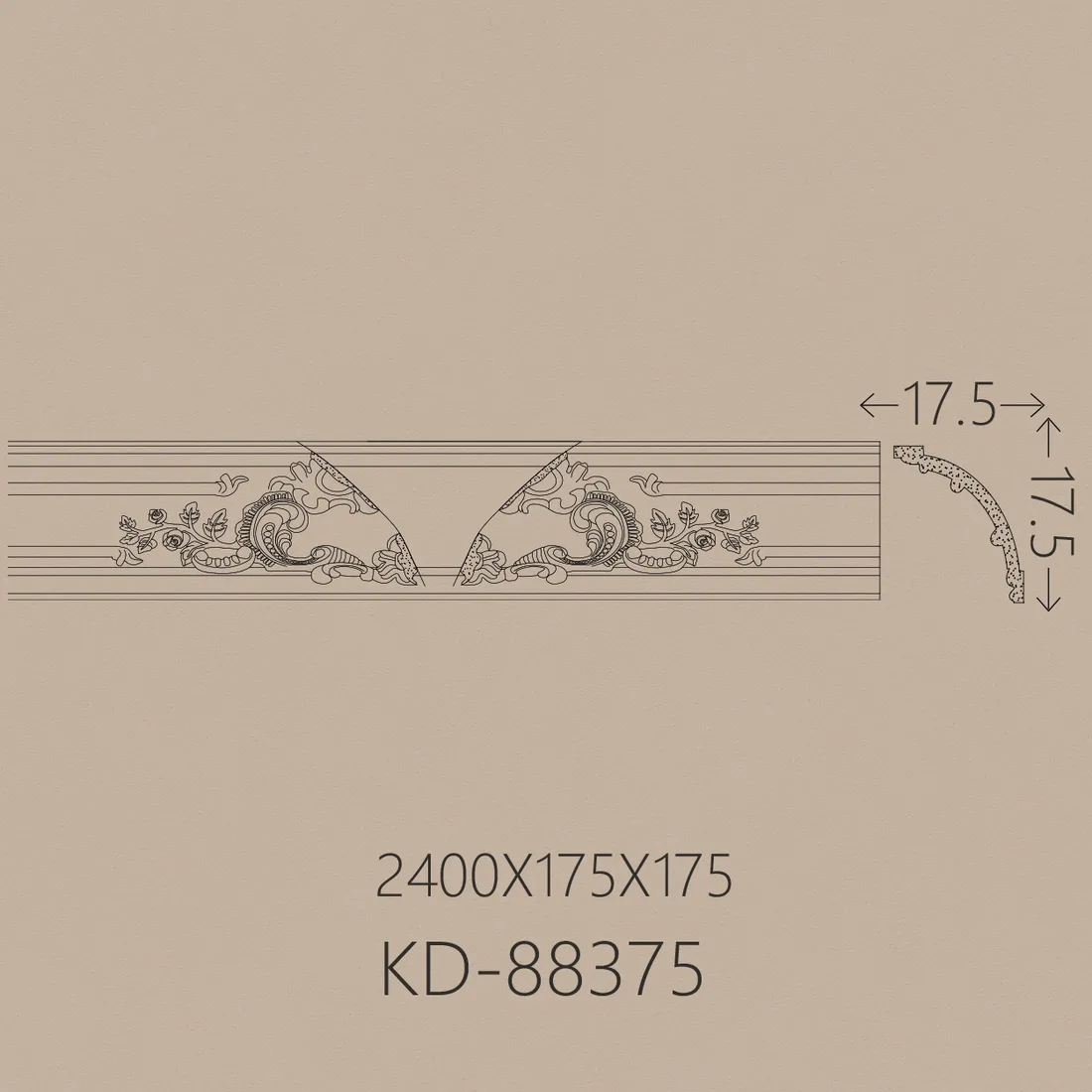 Poliüretan Kartonpiyer PU-88375 teknik çizim