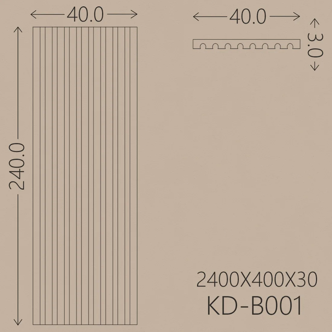 Poliüretan Panel Kaplama PU-B001 teknik çizim