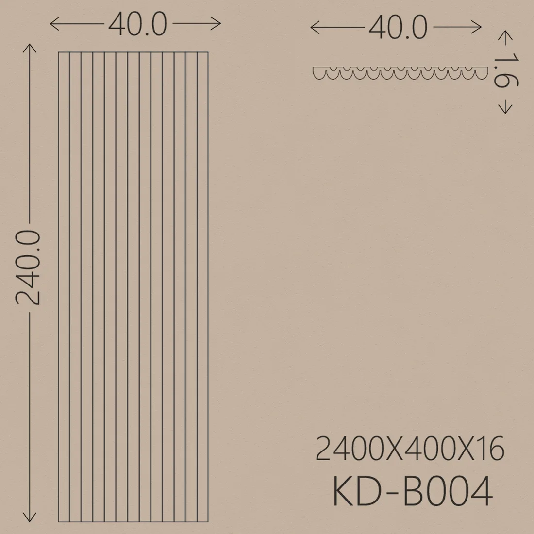 Poliüretan Panel Kaplama PU-B004 teknik çizim